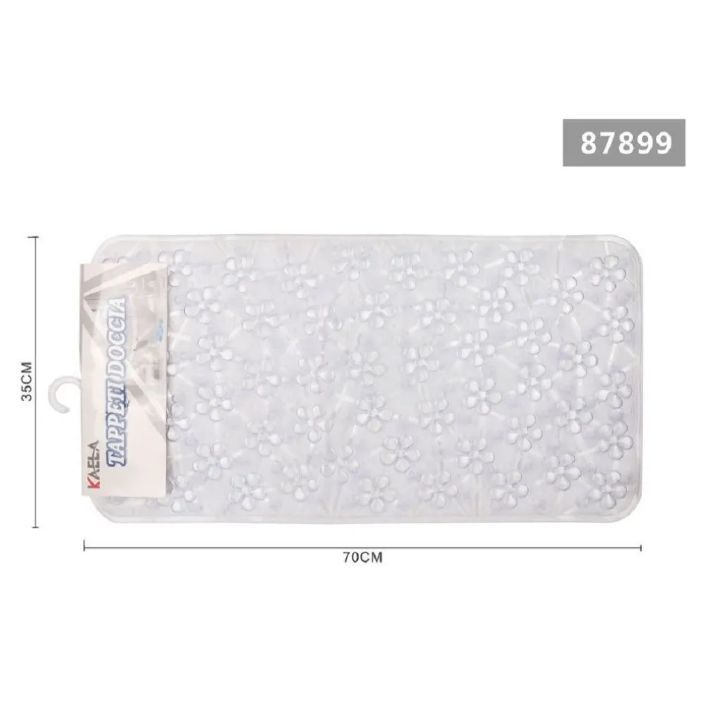 TAPPETO ANTISCIVOLO RETTANGOLARE BAGNO VASCA DOCCIA LOTO BIANCO 36 X 70 CM 87899
