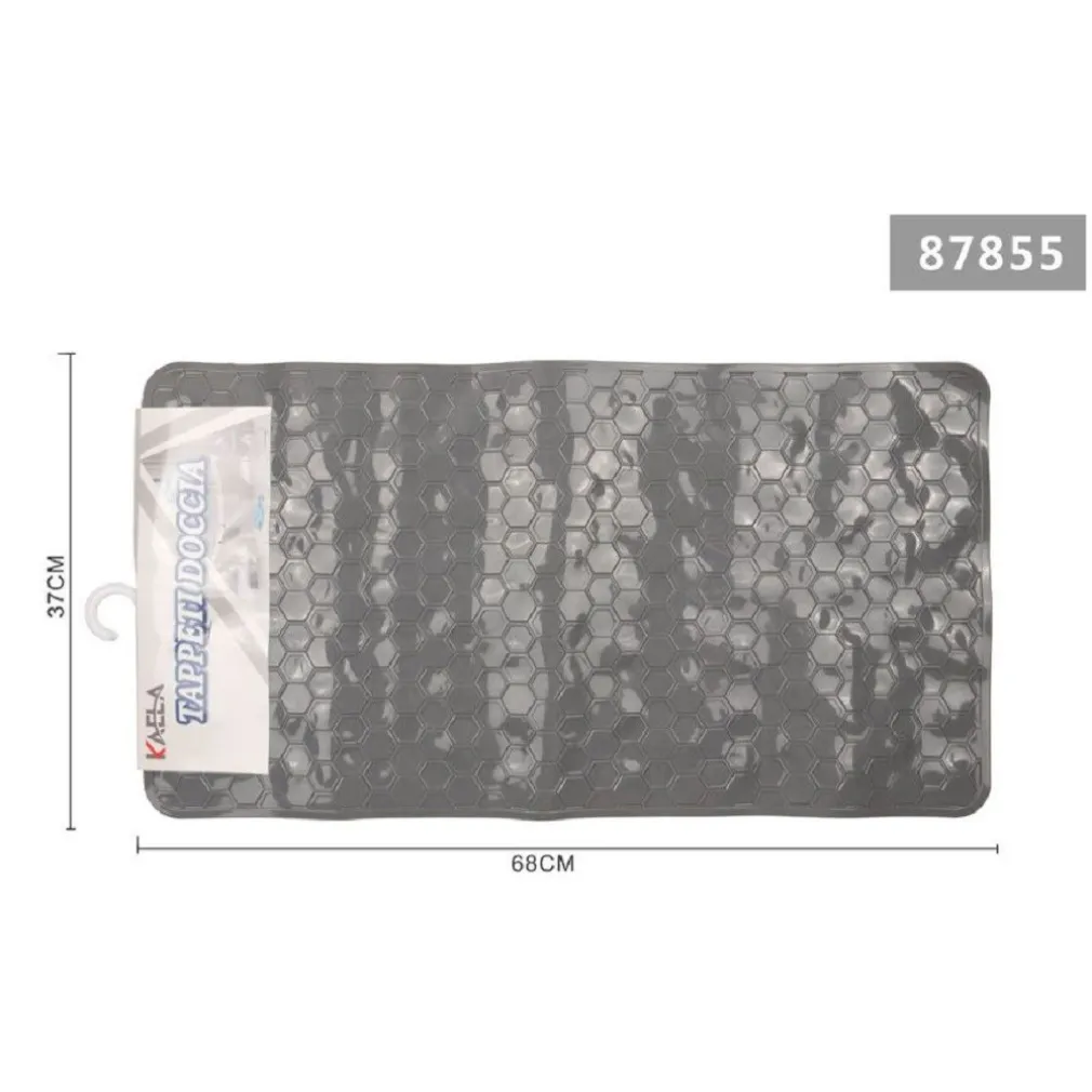 TAPPETO ANTISCIVOLO RETTANGOLARE PER BAGNO DOCCIA NIDO APE GRIGIO 37X68CM 87855