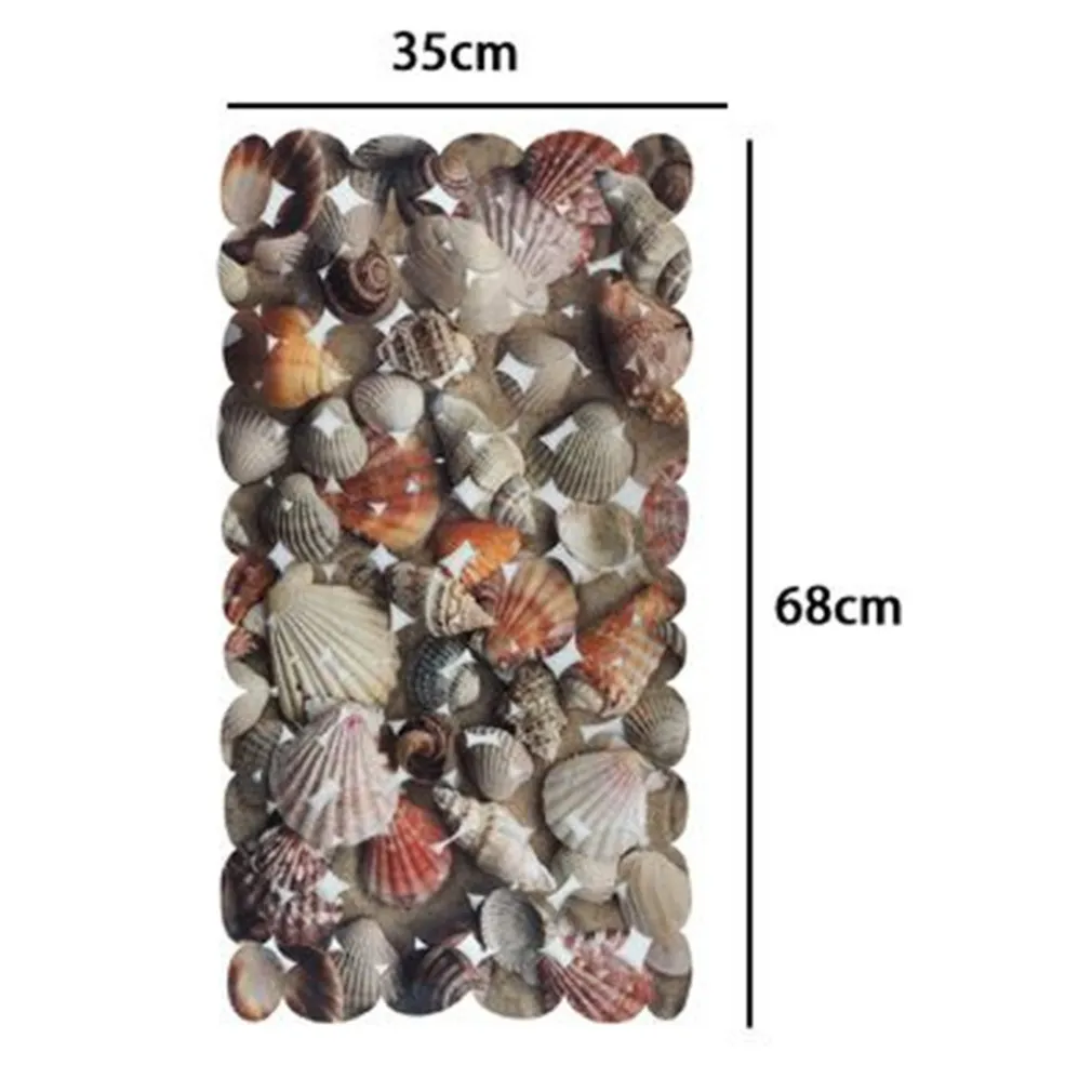 TAPPETO ANTISCIVOLO TAPPETINO A SASSI CON TEMA MARINO PER VASCA BAGNO DOCCIA 35X68CM 10787