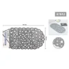 TAPPETO ANTISCIVOLO VASCA BAGNO DOCCIA OVALE BUCHI TRIANGOLARI GRIGIO 67X37CM 87852