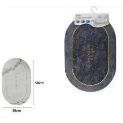 TAPPETO ASSORBENTE ANTISCIVOLO ASCIUGATURA RAPIDA BAGNO VASCA DOCCIA 38X58CM 87226