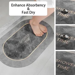 TAPPETO ASSORBENTE ANTISCIVOLO ASCIUGATURA RAPIDA BAGNO VASCA DOCCIA 38X58CM 87226