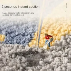 TAPPETO CUTE BAMBINI RAGAZZI STANZETTA CAMERETTA RESISTENTE ASSORBENTE 50X80 CM