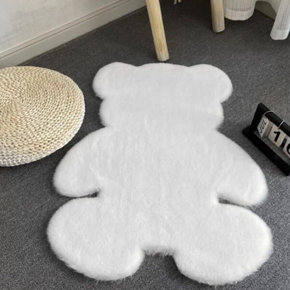 TAPPETO CUTE ORSETTO PELLICCIA FLUFFY VARI COLORI LIVING STANZA DA LETTO 90X120