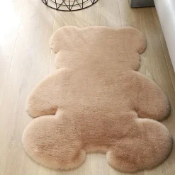 TAPPETO CUTE ORSETTO PELLICCIA FLUFFY VARI COLORI LIVING STANZA DA LETTO 90X120