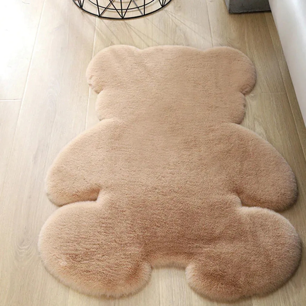TAPPETO CUTE ORSETTO PELLICCIA FLUFFY VARI COLORI LIVING STANZA DA LETTO 90X120