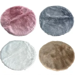 TAPPETO CUTE PELLICCIA FLUFFY VARI COLORI LIVING STANZA DA LETTO SALONE 90X90 CM