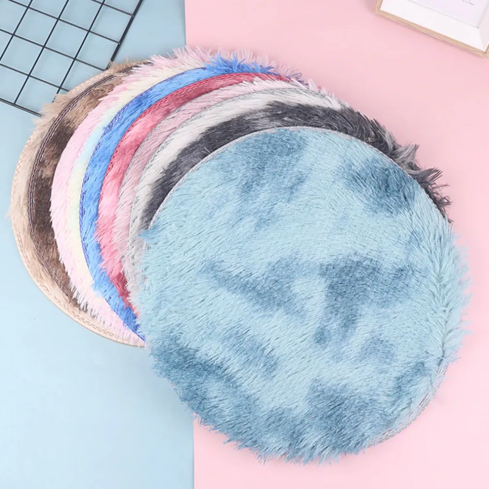 TAPPETO CUTE PELLICCIA FLUFFY VARI COLORI LIVING STANZA DA LETTO SALONE 90X90 CM