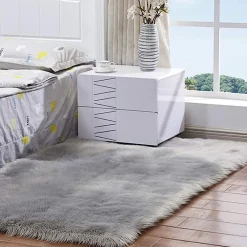 TAPPETO CUTE RETTANGOLARE PELLICCIA FLUFFY COLORI LIVING CAMERA LETTO 120x180 CM