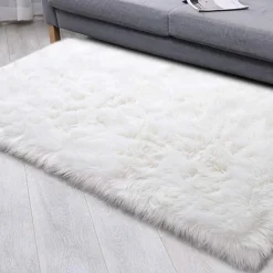TAPPETO CUTE RETTANGOLARE PELLICCIA FLUFFY COLORI LIVING CAMERA LETTO 120x180 CM