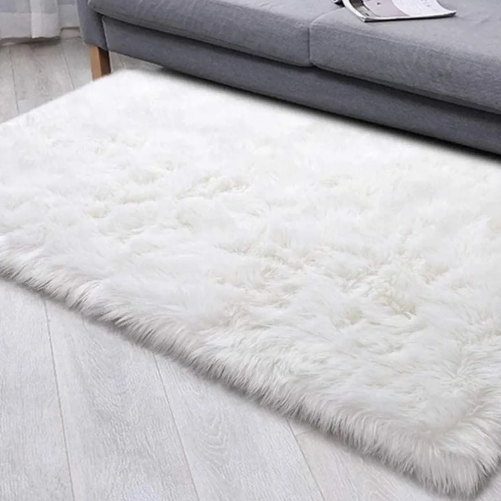 TAPPETO CUTE RETTANGOLARE PELLICCIA FLUFFY COLORI LIVING CAMERA LETTO 120x180 CM
