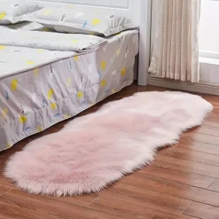 TAPPETO CUTE RETTANGOLARE PELLICCIA FLUFFY COLORI LIVING CAMERA LETTO 60X110 CM