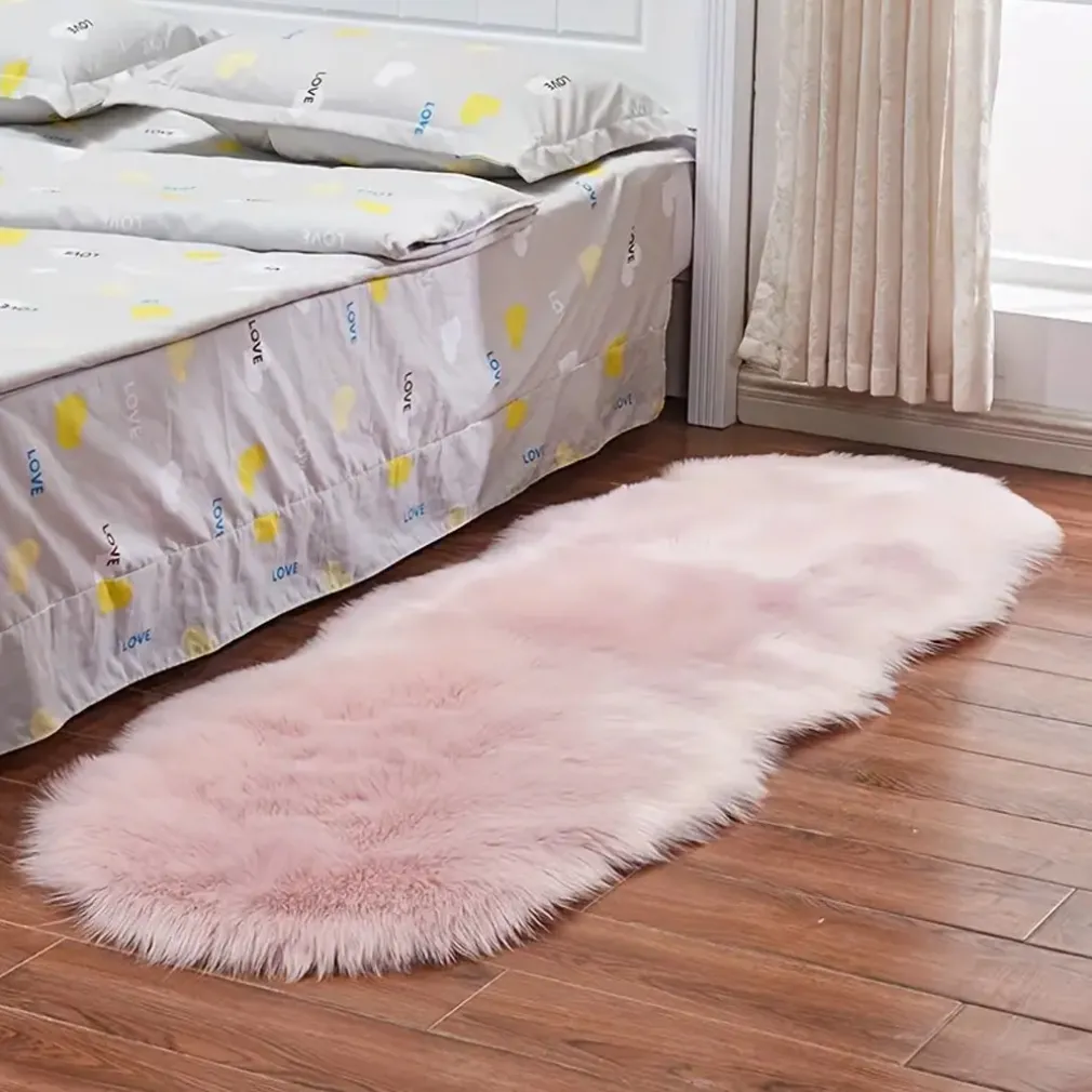 TAPPETO CUTE RETTANGOLARE PELLICCIA FLUFFY COLORI LIVING CAMERA LETTO 60X110 CM
