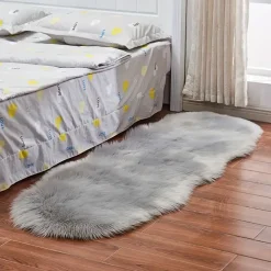 TAPPETO CUTE RETTANGOLARE PELLICCIA FLUFFY COLORI LIVING CAMERA LETTO 60X110 CM