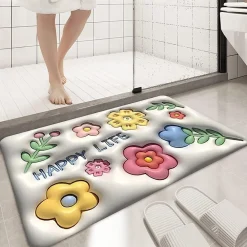 TAPPETO 3D BAGNO ANTISCIVOLO ASCIUGATURA RAPIDA MORBIDO ASSORBENTE 38X58CM 87223