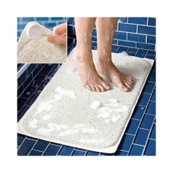 TAPPETO DOCCIA ANTISCIVOLO ANTIMUFFA MORBIDO TAPPETINO IN GOMMA BIANCO 40X70CM