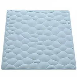 TAPPETO DOCCIA ANTISCIVOLO TAPPETINO IN GOMMA EFFETTO PIETRE AZZURRO 54 X 54 CM