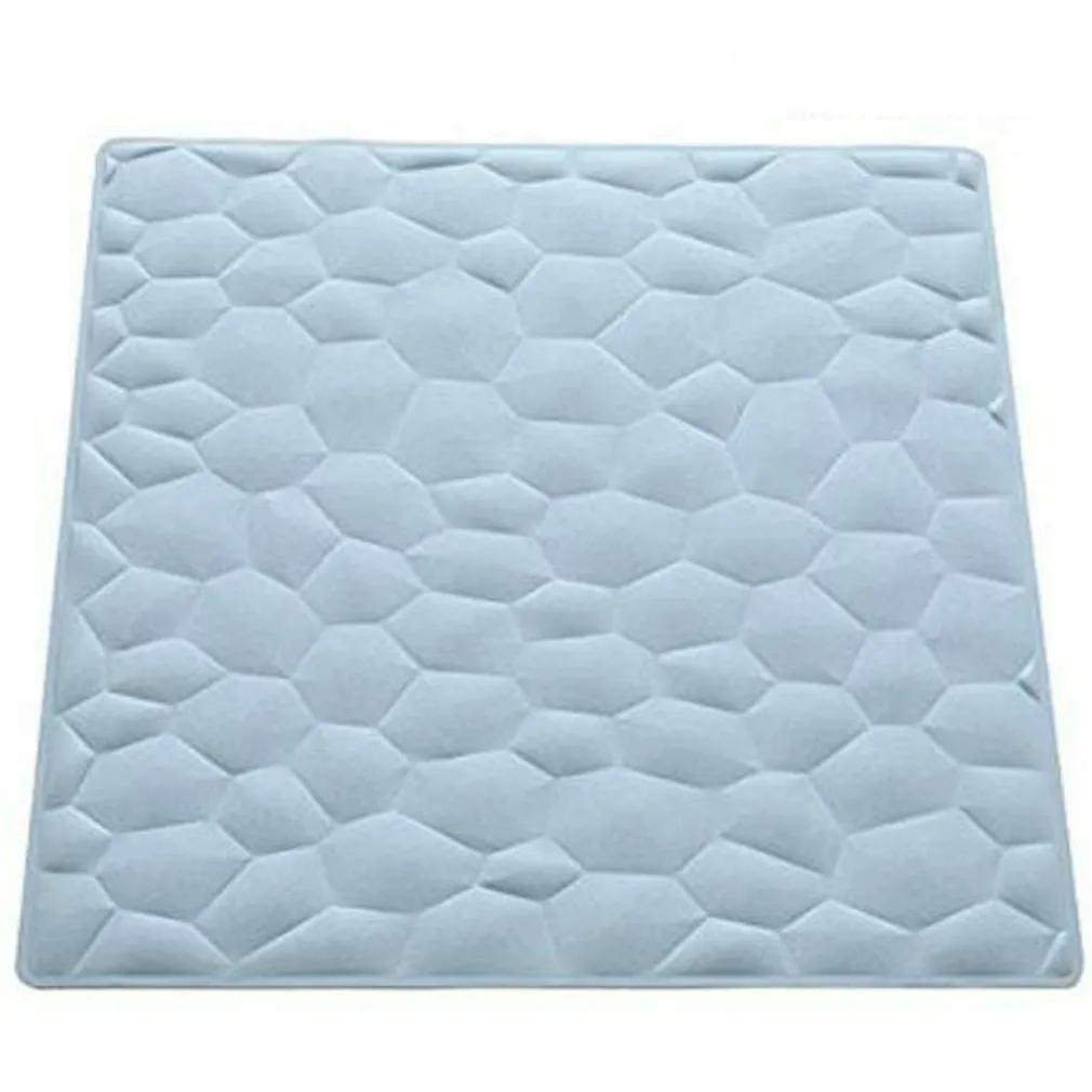 TAPPETO DOCCIA ANTISCIVOLO TAPPETINO IN GOMMA EFFETTO PIETRE AZZURRO 54 X 54 CM