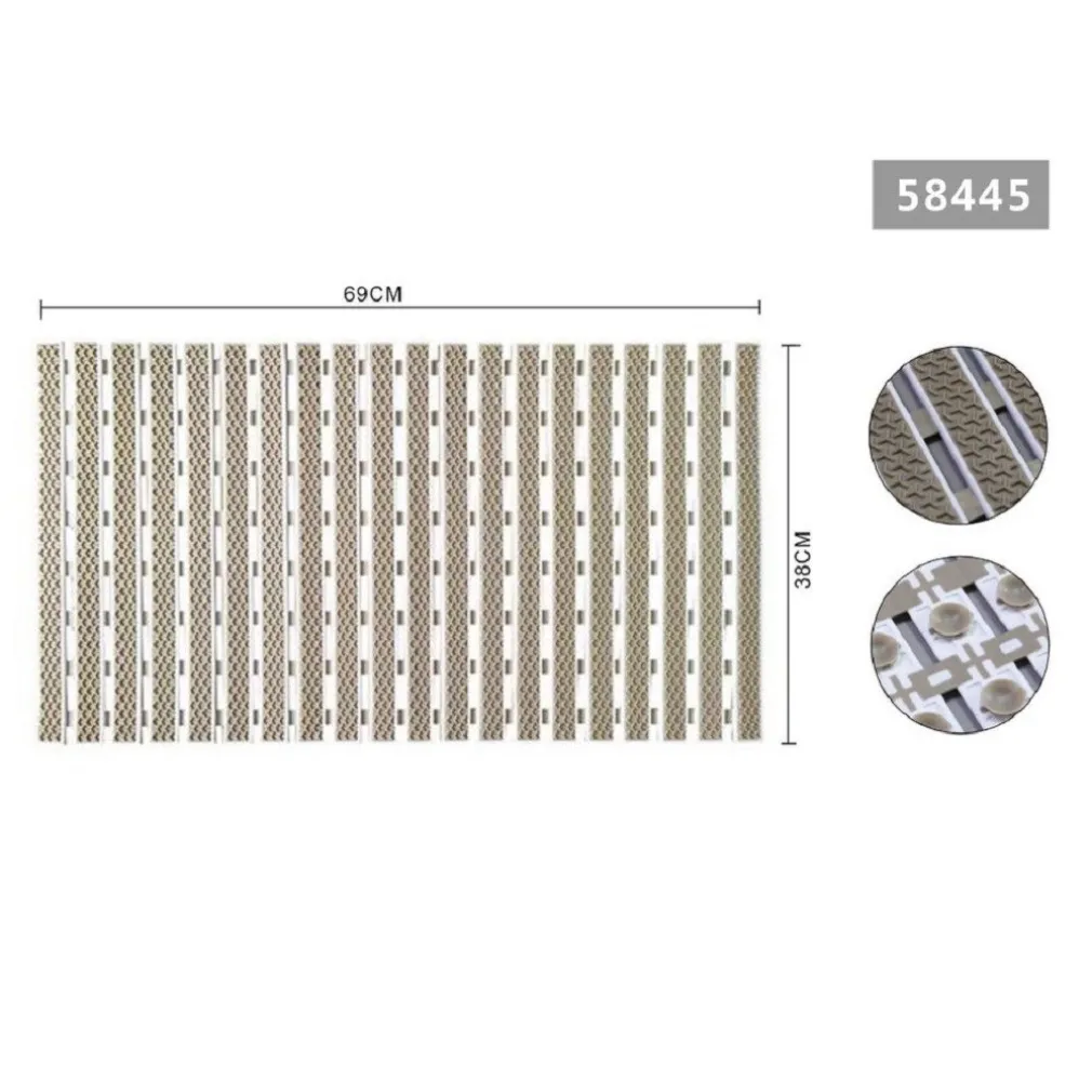 TAPPETO DOCCIA ANTISCIVOLO 69X38CM TAPPETINO VASCA BAGNO RETTANGOLARE BEIGE 58445