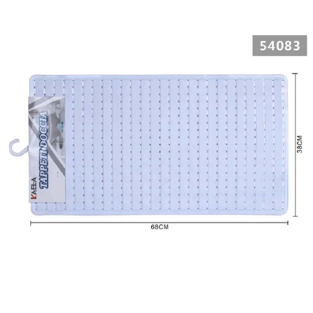 TAPPETO DOCCIA VASCA BAGNO ANTISCIVOLO 38X68CM RETTANGOLARE A RIGHI BIANCO 54083