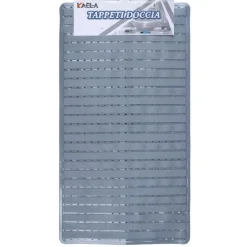 TAPPETO DOCCIA VASCA BAGNO ANTISCIVOLO 38X68CM RETTANGOLARE A RIGHI GRIGIO 54085