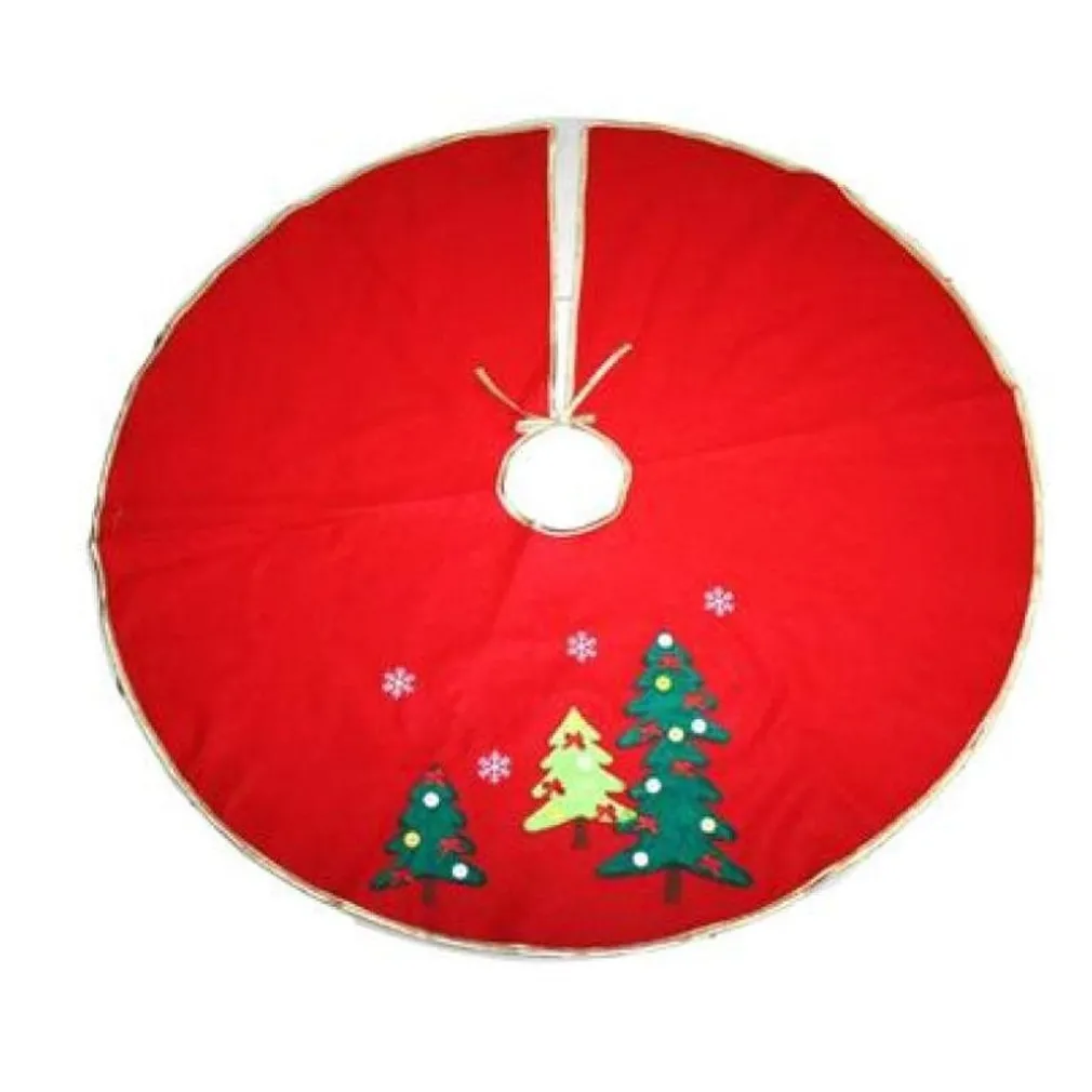 TAPPETO GONNA COPERTURA BASE ALBERO DI NATALE 100CM ROSSO DECORAZIONI NATALIZIE