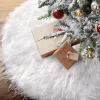 TAPPETO GONNA COPERTURA BASE ALBERO DI NATALE 120 CM PELUCHE BIANCO EFFETTO NEVE