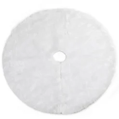 TAPPETO GONNA COPERTURA BASE ALBERO DI NATALE 120 CM PELUCHE BIANCO EFFETTO NEVE