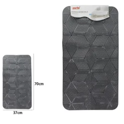 TAPPETO IN PVC ANTISCIVOLO VASCA DA BAGNO DOCCIA 70X37CM EFFETTO GEOMETRICO 59621