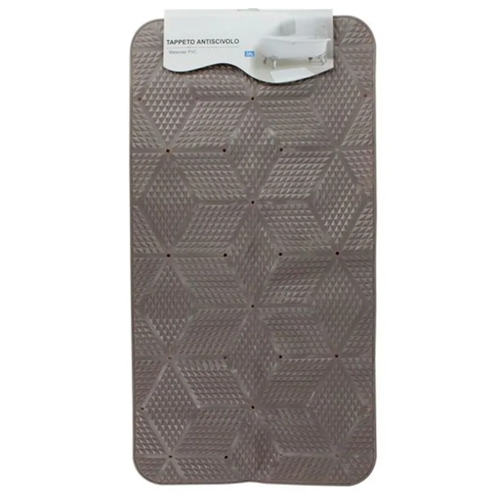 TAPPETO IN PVC ANTISCIVOLO PER VASCA BAGNO DOCCIA 70X37CM EFFETTO GEOMETRICO 59620