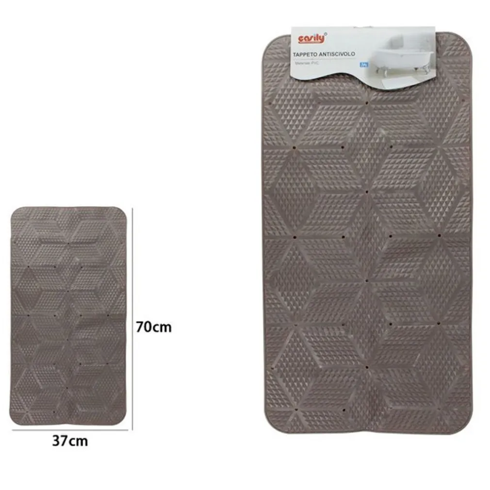 TAPPETO IN PVC ANTISCIVOLO PER VASCA BAGNO DOCCIA 70X37CM EFFETTO GEOMETRICO 59620