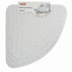 TAPPETO IN PVC ANTISCIVOLO TRIANGOLARE BIANCO VASCA BAGNO DOCCIA 50 X 70CM 79732