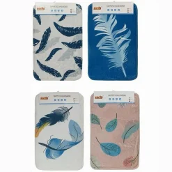 TAPPETO IN TESSUTO TAPPETINO ARREDO DA BAGNO ANTISCIVOLO CON PIUME 50X80CM 79440