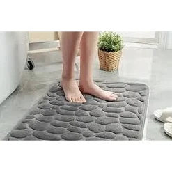 TAPPETO IN TESSUTO TAPPETINO ARREDO BAGNO ANTISCIVOLO 50X80CM EFFETTO SASSI 79449