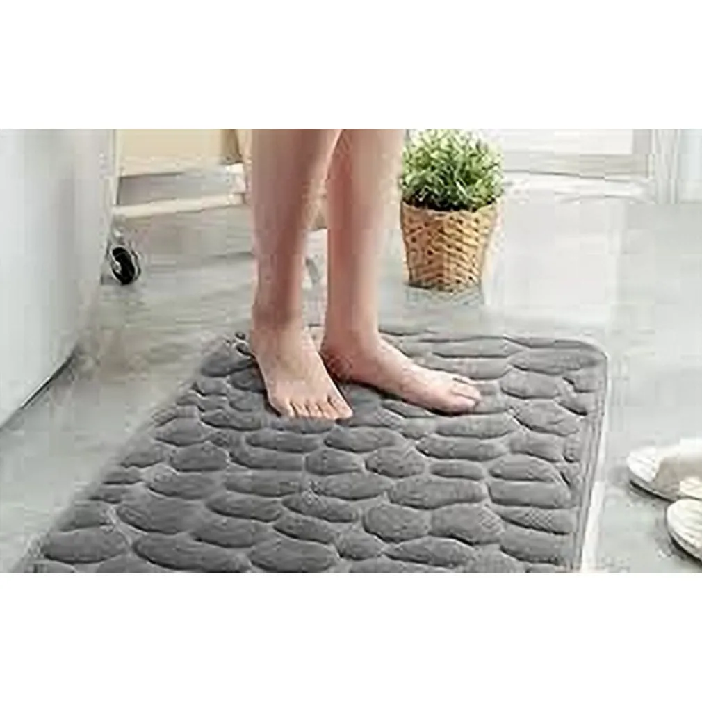 TAPPETO IN TESSUTO TAPPETINO ARREDO BAGNO ANTISCIVOLO 50X80CM EFFETTO SASSI 79449