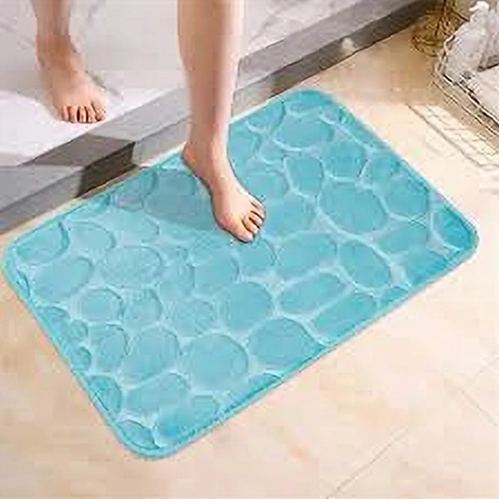 TAPPETO IN TESSUTO TAPPETINO ARREDO BAGNO ANTISCIVOLO 50X80CM EFFETTO SASSI 79449