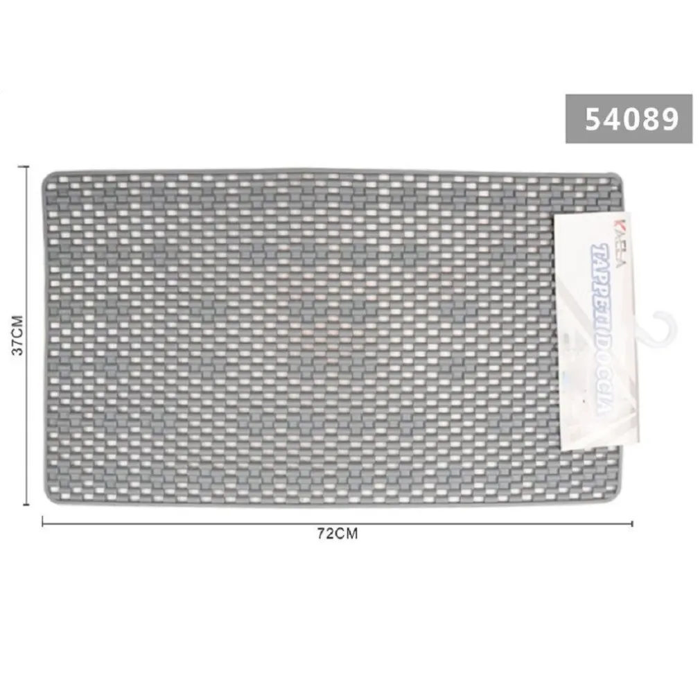 TAPPETO PER DOCCIA TAPPETINO VASCA DA BAGNO RETTANGOLARE 37 X 72 CM GRIGIO 54089