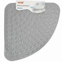 TAPPETO PVC ANTISCIVOLO TRIANGOLARE GRIGIO PER VASCA BAGNO DOCCIA 50X70 CM 79737