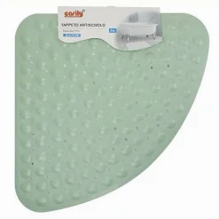 TAPPETO PVC ANTISCIVOLO TRIANGOLARE VERDE PER VASCA BAGNO DOCCIA 50 X 70CM 79734