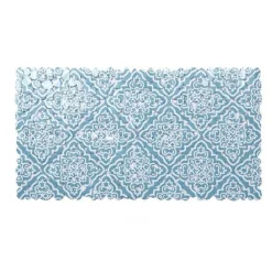 TAPPETO PVC AZZURRO CON MAIOLICHE ANTISCIVOLO VASCA BAGNO DOCCIA 67X36CM 87031