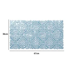 TAPPETO PVC AZZURRO CON MAIOLICHE ANTISCIVOLO VASCA BAGNO DOCCIA 67X36CM 87031