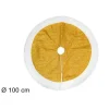 TAPPETO SOTTOALBERO NATALE GONNA COPERTURA 100 CM EFFETTO GLITTER ORO PELLICCIA