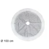 TAPPETO SOTTOALBERO NATALE GONNA COPERTURA 100CM EFFETTO GLITTER SILVER PELLICCIA