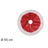 TAPPETO SOTTOALBERO NATALE GONNA COPERTURA 55CM ROSSO POIS CON PELLICCIA BIANCA