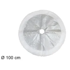 TAPPETO SOTTOALBERO NATALE GONNA COPERTURA 100 CM SILVER POIS PELLICCIA BIANCA