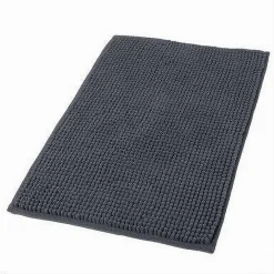 TAPPETO TAPPETINO ANTISCIVOLO PER BAGNO ARREDO 40 X 70CM NERO GRIGIO SCURO 69743