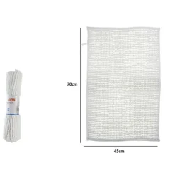 TAPPETO TAPPETINO ANTISCIVOLO PER ARREDO BAGNO 45 X 70 CM COLORE BIANCO 79915