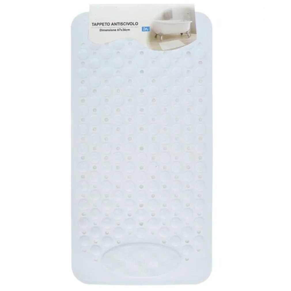 TAPPETO TAPPETINO ANTISCIVOLO BIANCO PER VASCA DA BAGNO DOCCIA 67 X 36 CM 87556