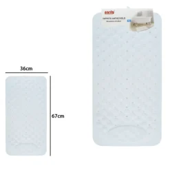 TAPPETO TAPPETINO ANTISCIVOLO BIANCO PER VASCA DA BAGNO DOCCIA 67 X 36 CM 87556