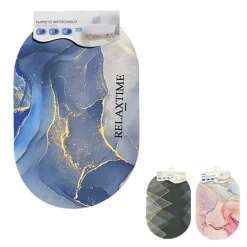 TAPPETO TAPPETINO ANTISCIVOLO DA BAGNO DOCCIA OVALE MORBIDO ASSORBENTE 38X58CM 87225